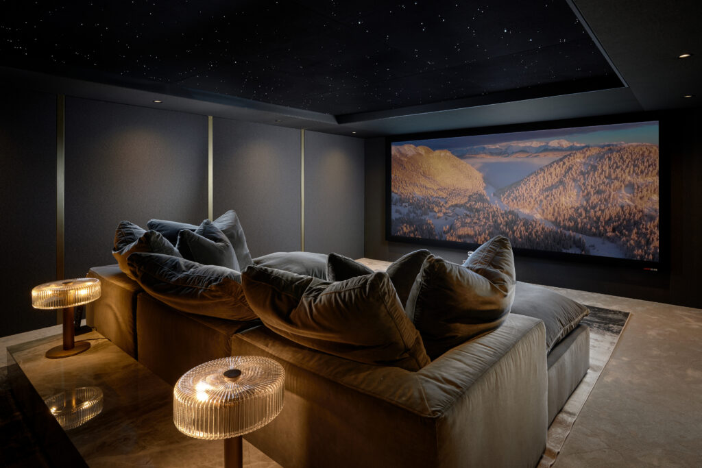 Design-led private cinema room by Cinema Luxe — luxury home cinema installation in Dubai by Custom AV